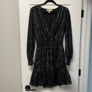 MICHAEL Michael Kors Black Metallic Plaid Mini Dress